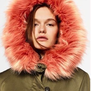 Zara faux fur lined coat